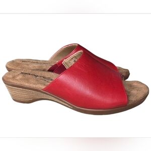 Walking Cradles Kerry Sandals Red Wedge Heel Size 7.5